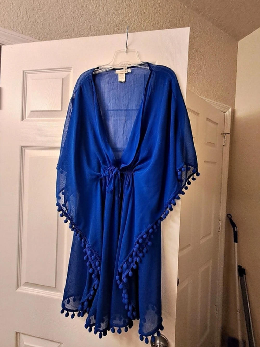 Merona Blue Pom-Pom Swim Cover-Up